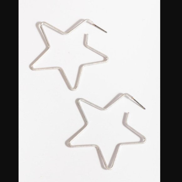 Francesca's Jewelry - NWT Francesca's Silver Star Hoop Earrings